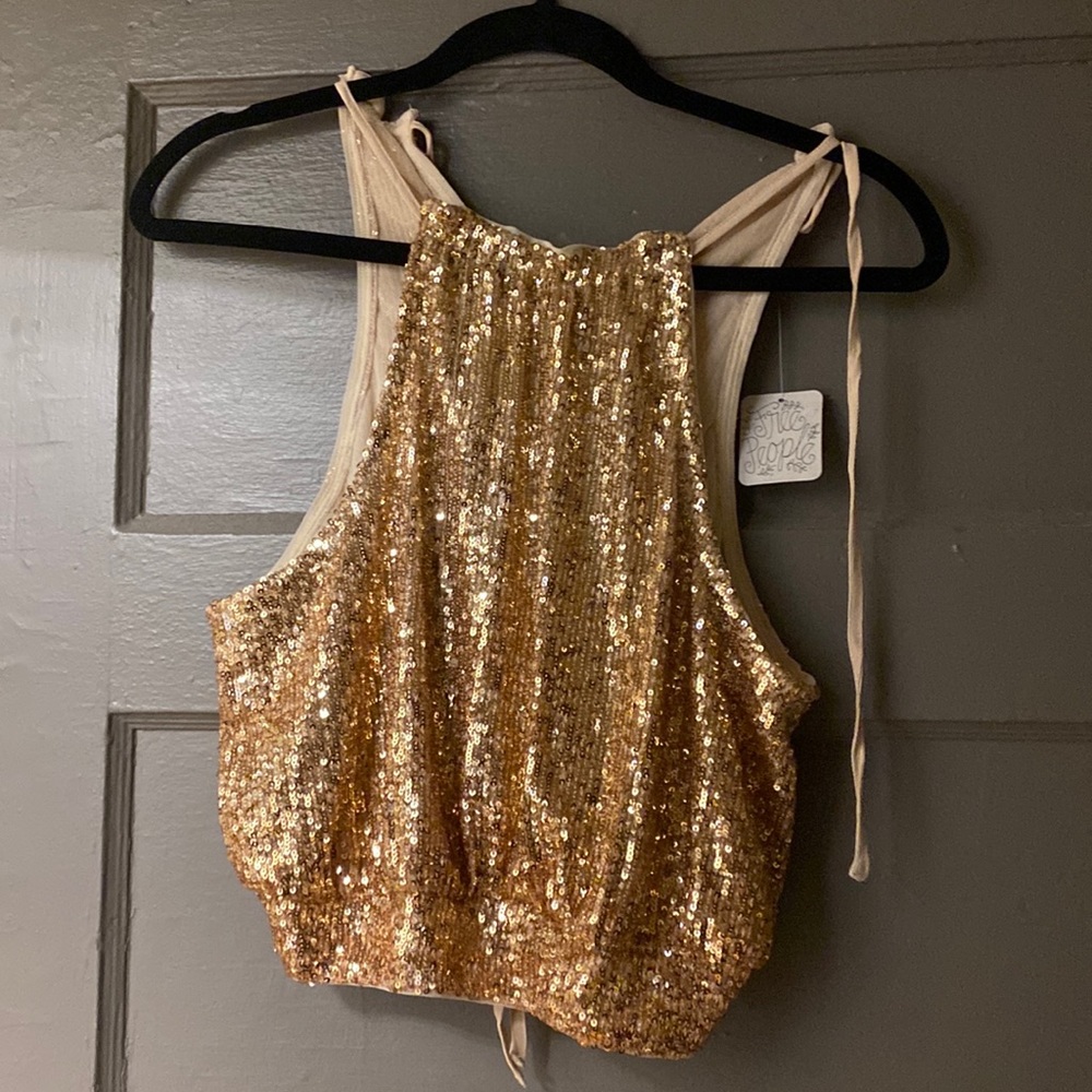 Sequin crop top Free People